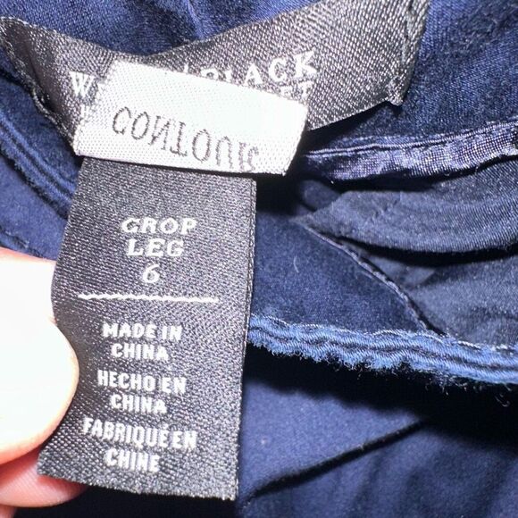 White House Black Market navy blue crop leg contour 6 slacks - Picture 3 of 4